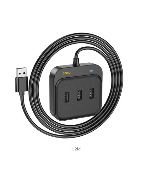 Adaptateur HOCO HUB 4in1 USB A HB35 1,2m noir
