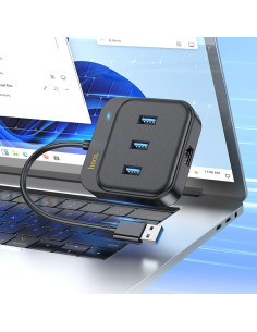 Adaptateur HOCO HUB 4in1 USB A HB35 0,2 m noir 2