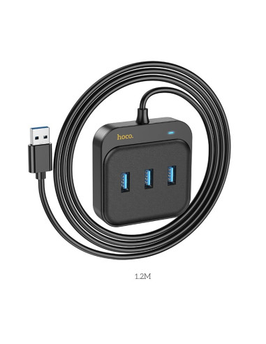 Adaptateur HOCO HUB 4in1 USB A HB35 1,2m noir