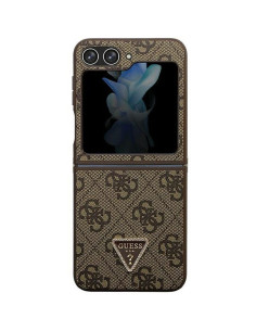 Véritable GUESS Case GUHCZF5P4TDPW pour Samsung Flip 5 (4G Triangle Strass / brun) 2