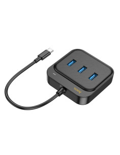 Adaptateur HOCO HUB 4in1 Type C HB35 0,2 m noir 2
