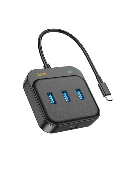 Adaptateur HOCO HUB 4in1 Type C HB35 0,2 m noir