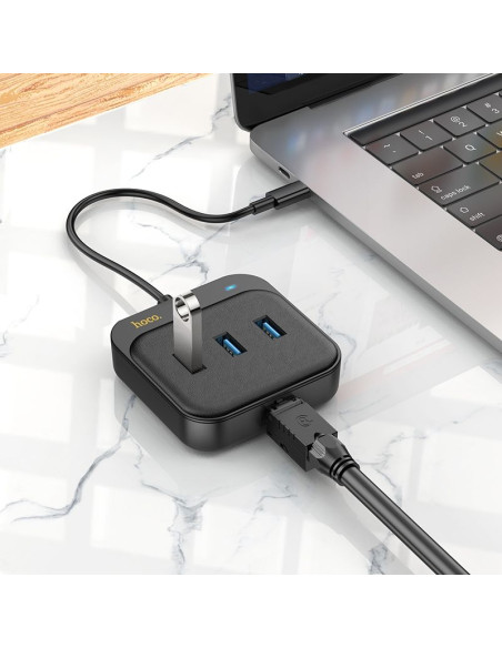 Adaptateur HOCO HUB 4in1 Type C HB35 0,2 m noir
