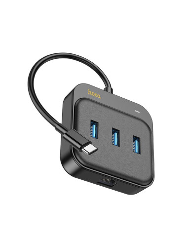 Adaptateur HOCO HUB 4in1 Type C HB35 0,2 m noir