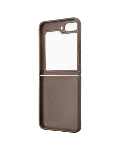 Véritable GUESS Case GUHCZF5P4TDPW pour Samsung Flip 5 (4G Triangle Strass / brun)