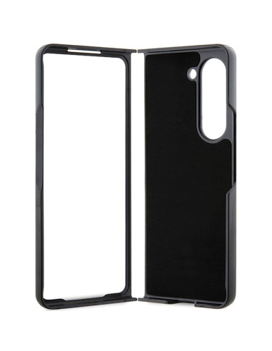 Véritable KARL LAGERFELD Case KLHCZFD5SAPKINPK pour Samsung Fold 5 (Saffiano Mono IK PIN / noir)