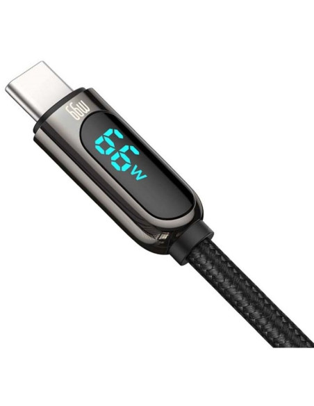 BASEUS Câble USB A vers Type C avec écran 66W CASX020001 1 m noir
