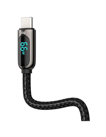 BASEUS Câble USB A vers Type C avec écran 66W CASX020001 1 m noir