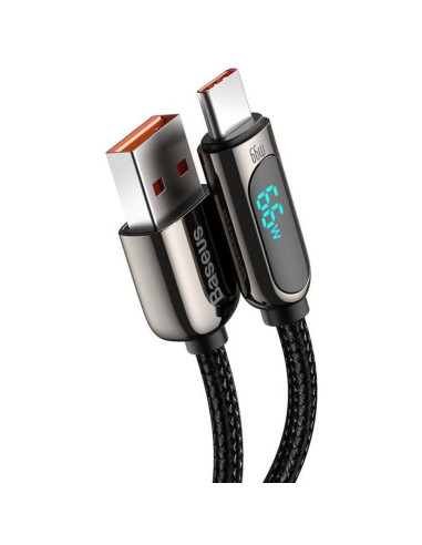 BASEUS Câble USB A vers Type C avec écran 66W CASX020001 1 m noir