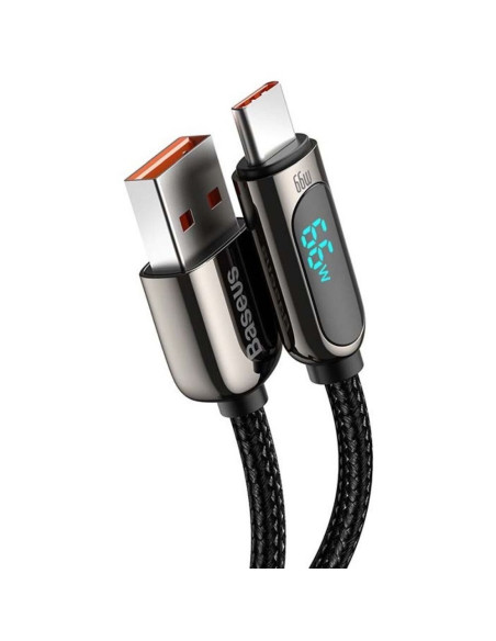 BASEUS Câble USB A vers Type C avec écran 66W CASX020001 1 m noir