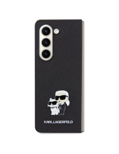 Véritable KARL LAGERFELD Case KLHCZFD5SAKCNPK pour Samsung Fold 5 (Saffiano K&C PIN / noir) 2