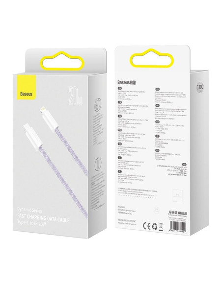 Câble BASEUS Type C vers Lightning PD 20W Dynamic CALD000005 1 m violet