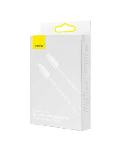 Câble BASEUS Type C vers Type C PD100W Power Delivery Dynamic Series CALD000302 2m blanc