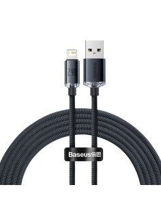BASEUS Câble USB A vers Lightning 2.4A Crystal Shine CAJY000101 2m noir