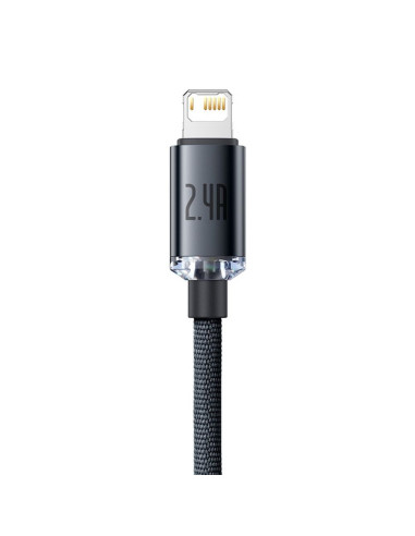 BASEUS Câble USB A vers Lightning 2.4A Crystal Shine CAJY000101 2m noir