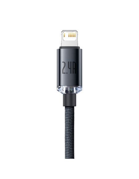 BASEUS Câble USB A vers Lightning 2.4A Crystal Shine CAJY000101 2m noir
