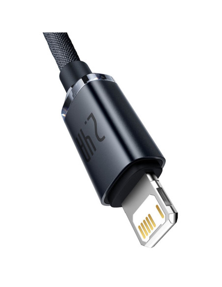 BASEUS Câble USB A vers Lightning 2.4A Crystal Shine CAJY000101 2m noir
