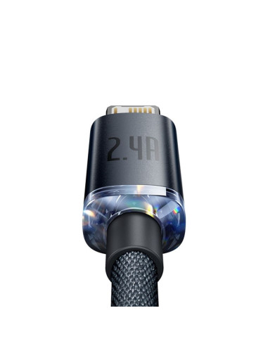 BASEUS Câble USB A vers Lightning 2.4A Crystal Shine CAJY000101 2m noir