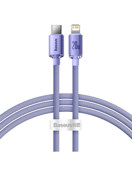 Câble BASEUS Type C vers Lightning PD 20W Crystal Shine CAJY000205 1.2 m violet