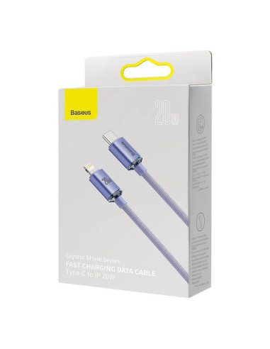 Câble BASEUS Type C vers Lightning PD 20W Crystal Shine CAJY000205 1.2 m violet