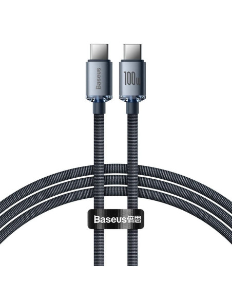 BASEUS Type C to Type C PD 100W Crystal Shine cable CAJY000601 1.2 m black