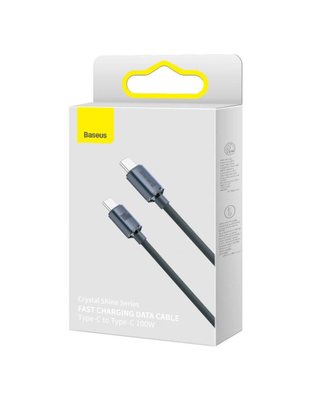 BASEUS Type C to Type C PD 100W Crystal Shine cable CAJY000601 1.2 m black
