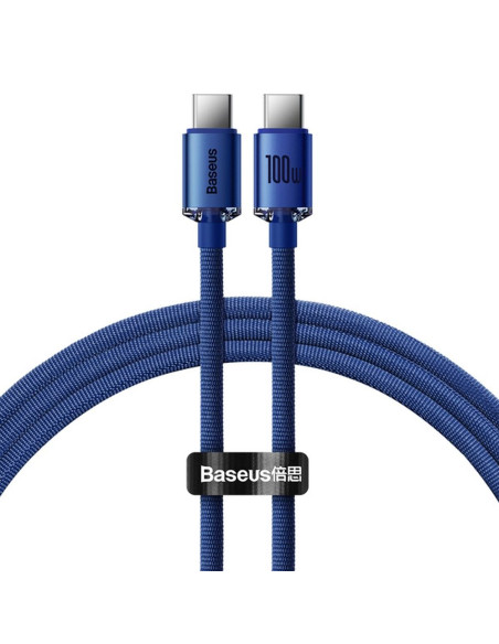 BASEUS Type C to Type C PD 100W Crystal Shine cable CAJY000603 1.2 m blue