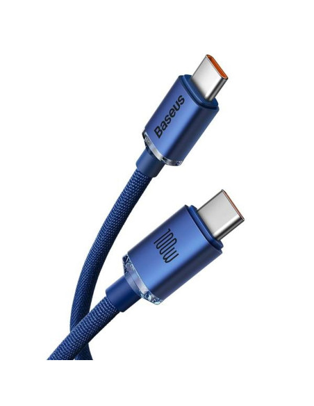 BASEUS Type C to Type C PD 100W Crystal Shine cable CAJY000603 1.2 m blue