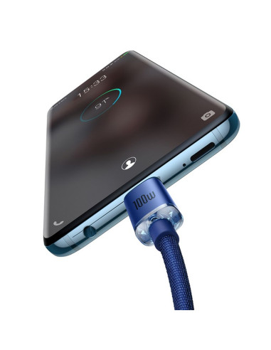 BASEUS Type C to Type C PD 100W Crystal Shine cable CAJY000603 1.2 m blue