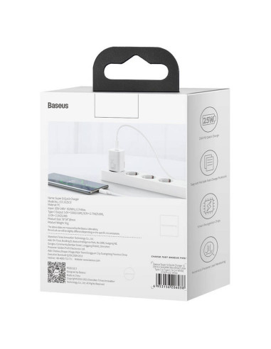 Chargeur secteur BASEUS Type C PD QC3.0 3A 25W CCSP020102/CCCJG25CE blanc