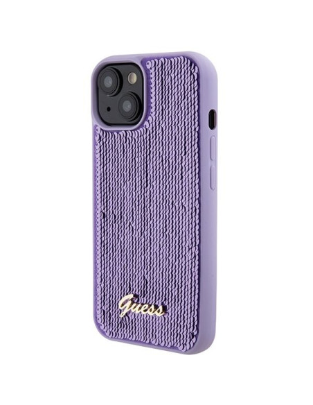 Coque GUESS pour IPHONE 13 / 14 / 15 GUHCP15SPSFDGSU (Sequin Script Metal) violet