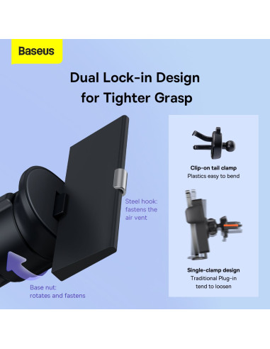 BASEUS support voiture à gravitation pour grille SUJS000001 noir