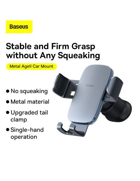 BASEUS support voiture à gravitation pour grille SUJS000013 gris foncé
