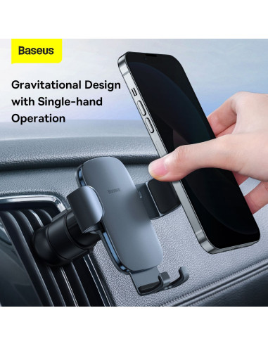 BASEUS support voiture à gravitation pour grille SUJS000013 gris foncé