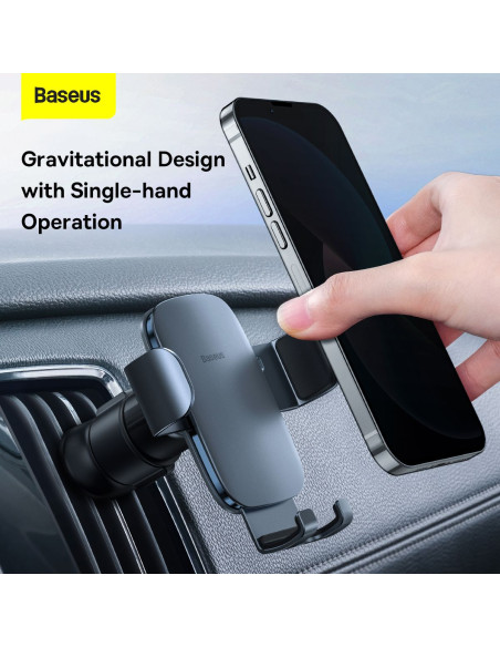 BASEUS support voiture à gravitation pour grille SUJS000013 gris foncé