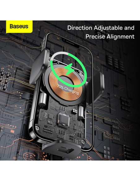 BASEUS support voiture à induction pour grille 15W CGZX000001 noir