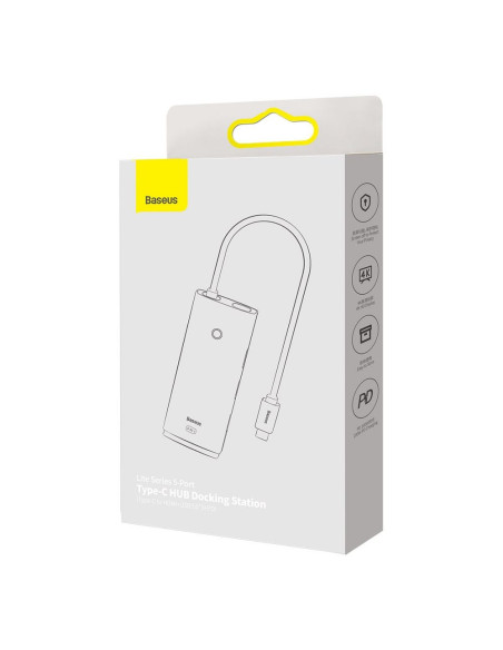 Adaptateur BASEUS HUB 5in1 Type C WKQX040002 0,15 m blanc