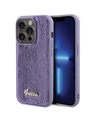 Coque GUESS pour IPHONE 15 Pro GUHCP15LPSFDGSU (Sequin Script Metal) violet