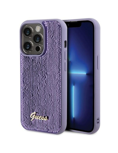 Coque GUESS pour IPHONE 15 Pro GUHCP15LPSFDGSU (Sequin Script Metal) violet