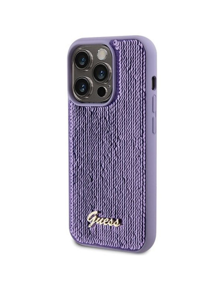 Coque GUESS pour IPHONE 15 Pro GUHCP15LPSFDGSU (Sequin Script Metal) violet