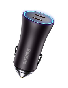 Chargeur de voiture BASEUS 2 x Type C PD QC4.0 3A 40W CGJP000013 noir