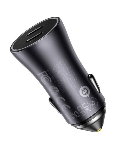 Chargeur de voiture BASEUS 2 x Type C PD QC4.0 3A 40W CGJP000013 noir