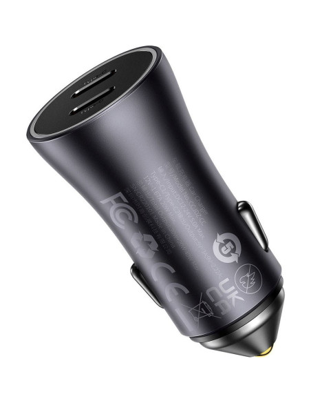 Chargeur de voiture BASEUS 2 x Type C PD QC4.0 3A 40W CGJP000013 noir