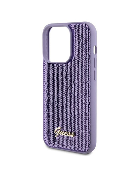 Coque GUESS pour IPHONE 15 Pro GUHCP15LPSFDGSU (Sequin Script Metal) violet