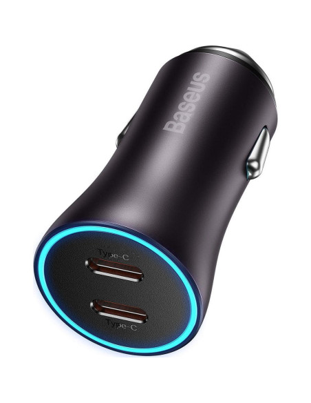 Chargeur de voiture BASEUS 2 x Type C PD QC4.0 3A 40W CGJP000013 noir