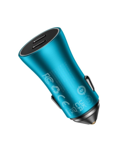 Chargeur de voiture BASEUS 2 x Type C PD QC4.0 3A 40W CGJP000003 bleu