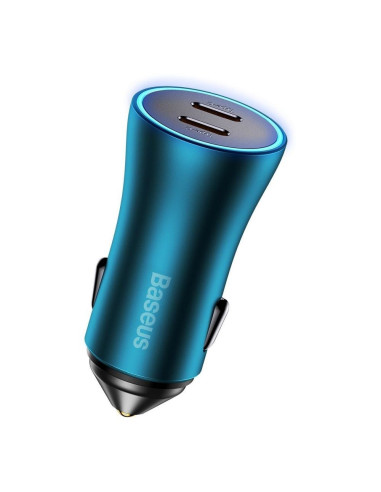 Chargeur de voiture BASEUS 2 x Type C PD QC4.0 3A 40W CGJP000003 bleu