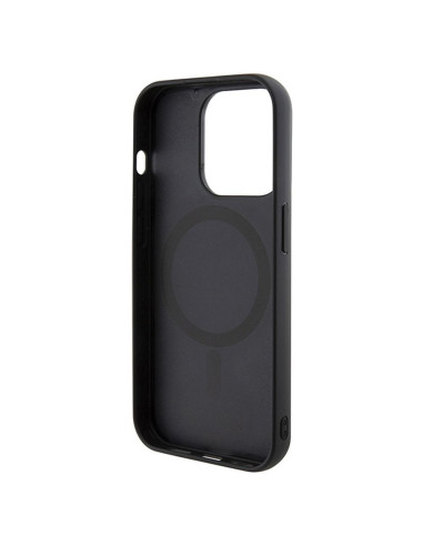 Véritable GUESS Case GUHMP15LHGCFSEK pour iPhone 15 PRO (Compatible avec Magsafe GCUBE Stripes / noir)