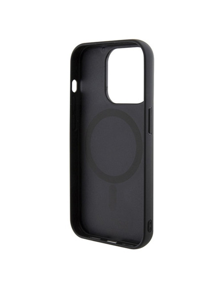 Véritable GUESS Case GUHMP15LHGCFSEK pour iPhone 15 PRO (Compatible avec Magsafe GCUBE Stripes / noir)