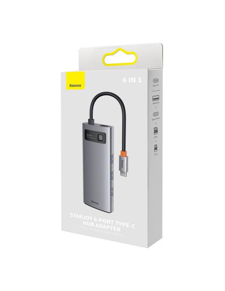 Adaptateur BASEUS HUB 6in1 Type C WKWG030213/BS-OH042 0,15 m gris